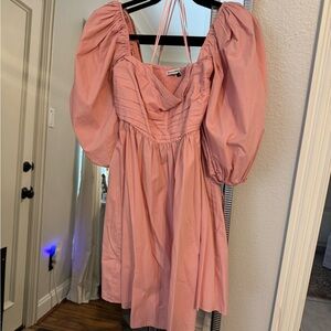 Abercrombie & Fitch Coral Smocked Dress